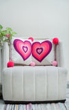 Retro Heart Embroidered cushion cover