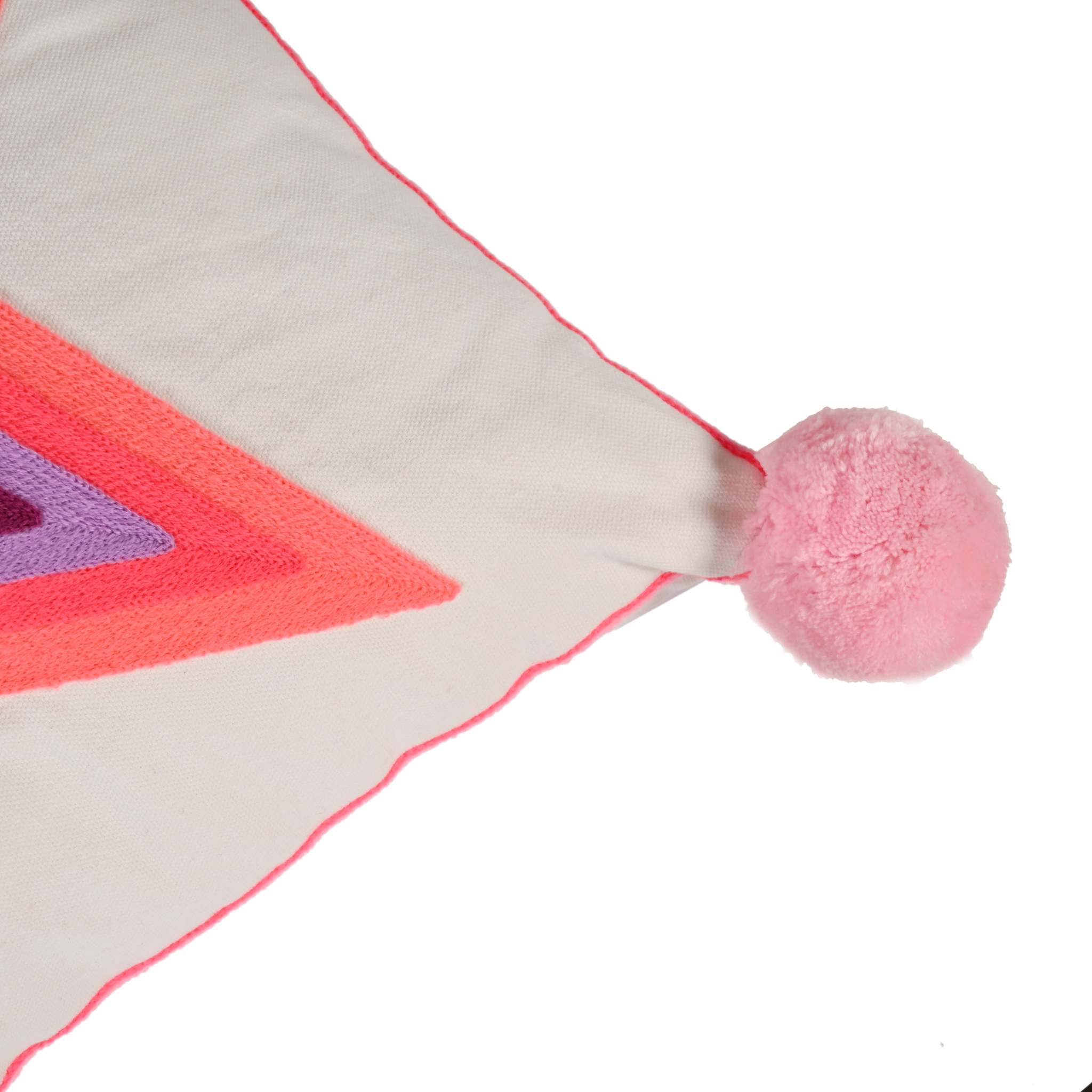 Pink Star Embroidered cushion cover