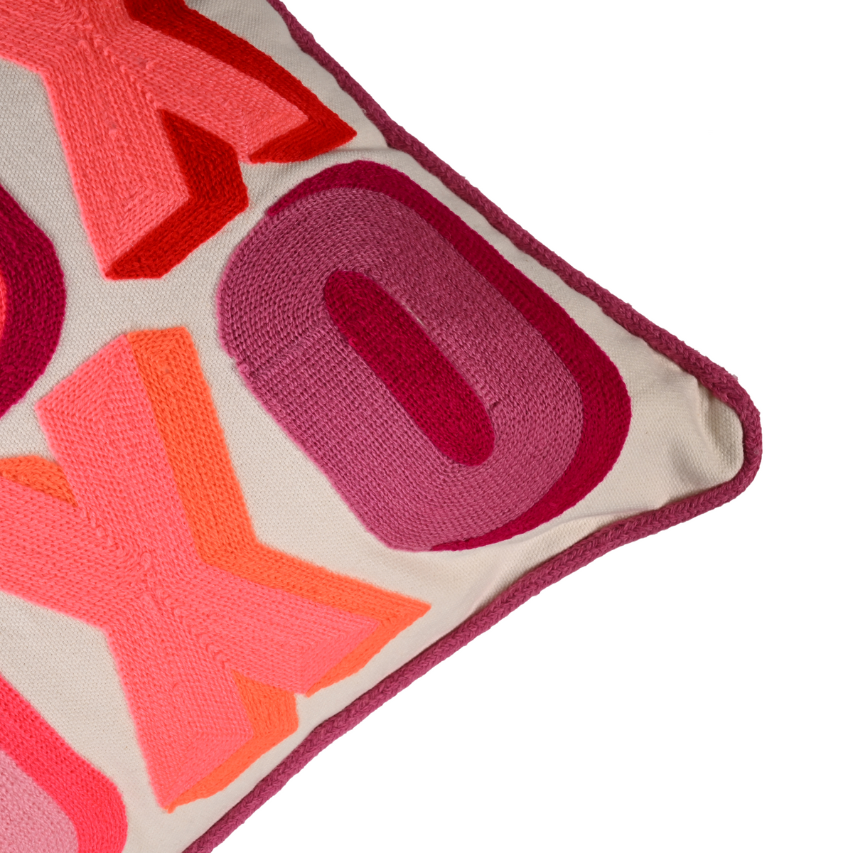 XOXO Embroidered 16 x16 inches cushion cover
