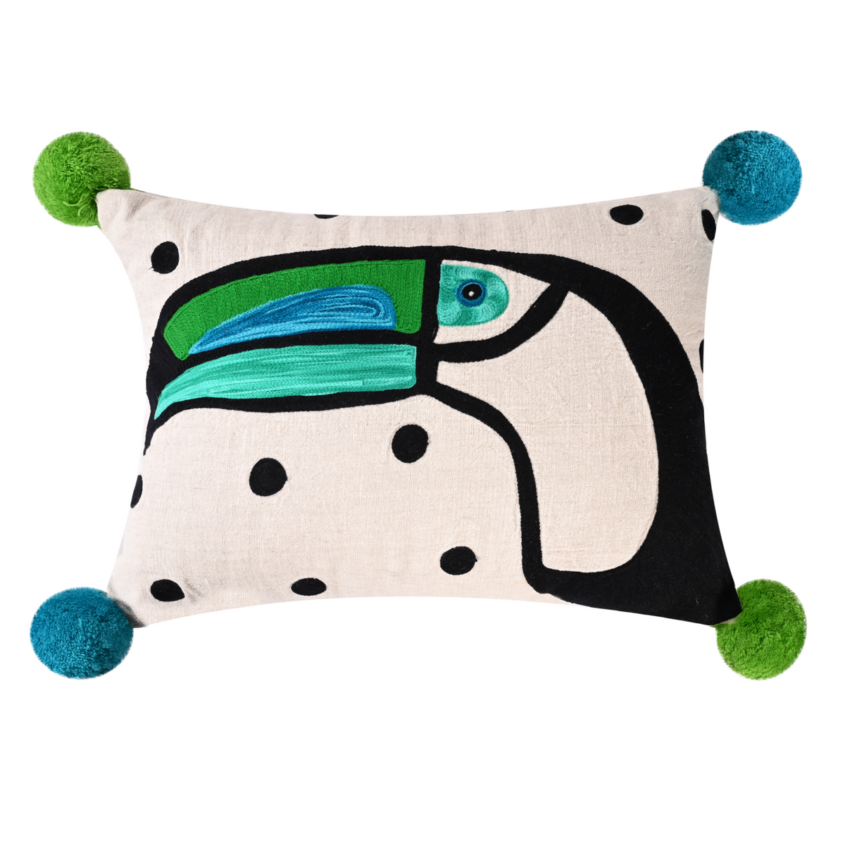 Black Bird Embroidered cushion cover