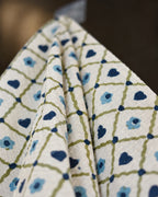 Pink Lemon Blue floral and navy hearts print with striped border towel photo 4