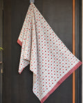 Pink Lemon Pink floral and burgundy hearts print towel photo 1