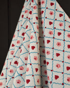Pink Lemon Pink floral and burgundy hearts print towel photo 2