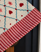Pink Lemon Pink floral and burgundy hearts print towel photo 3