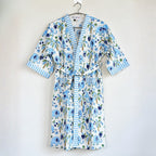 Kids Cotton Waffle Bathrobe – Blue Elephant & Palm Tree Print | Pink Lemon - image 22