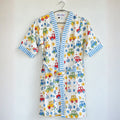 Kids Cotton Waffle Bathrobe – Colourful Car Print with Blue Stripes | Pink Lemon - image 37