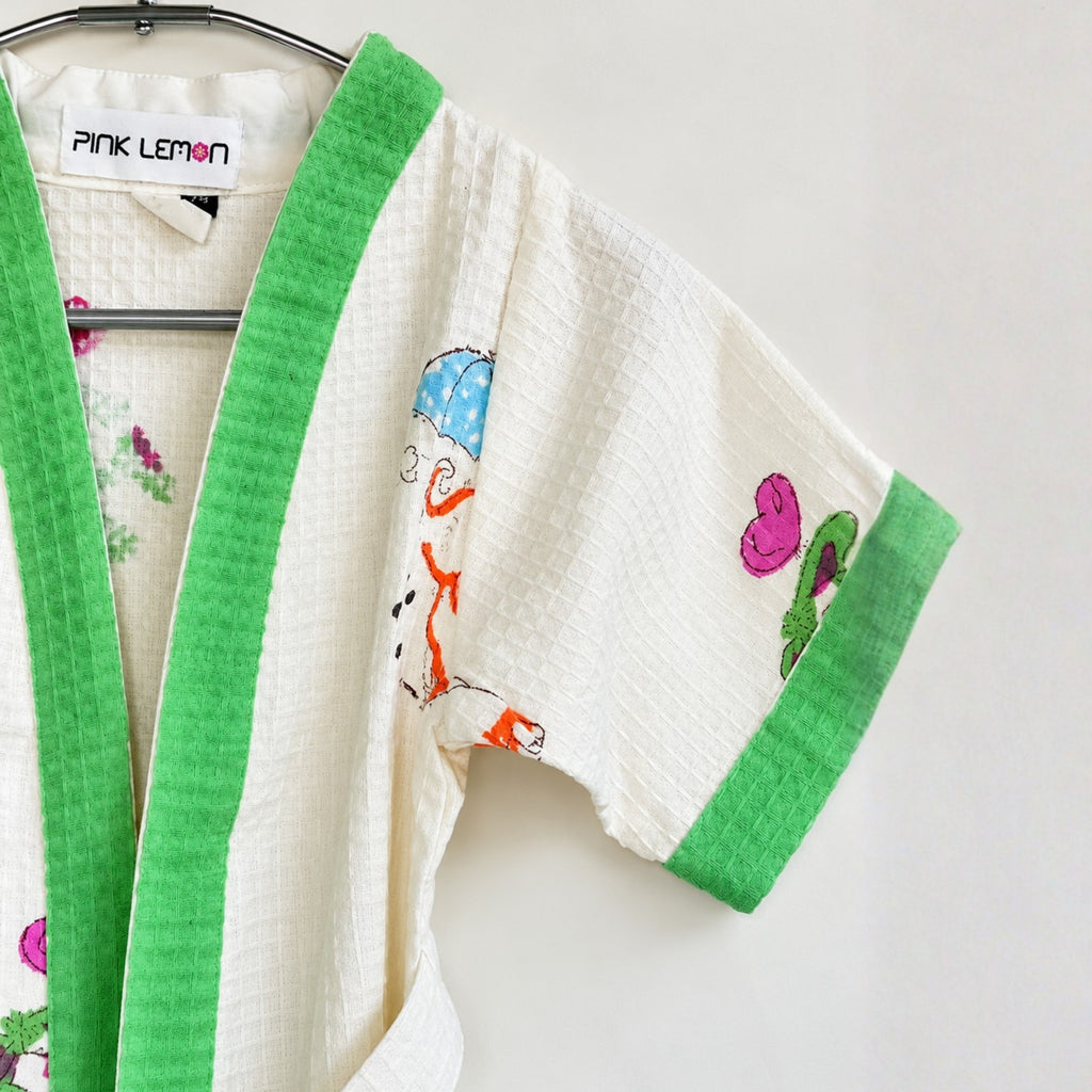 Cute Elephant Printed Cotton Waffle Bathrobe for Kids - image 13