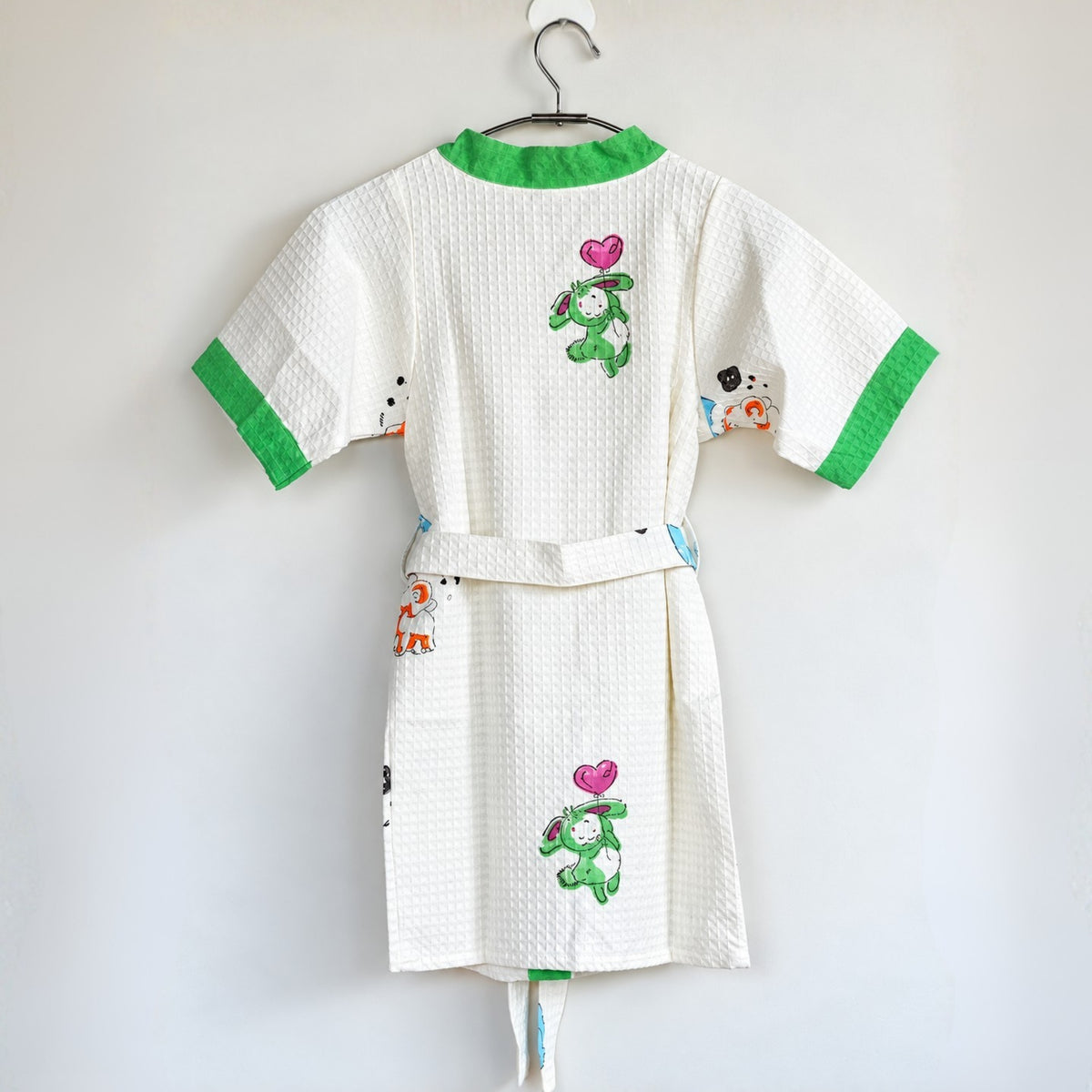 Cute Elephant Printed Cotton Waffle Bathrobe for Kids - image 14