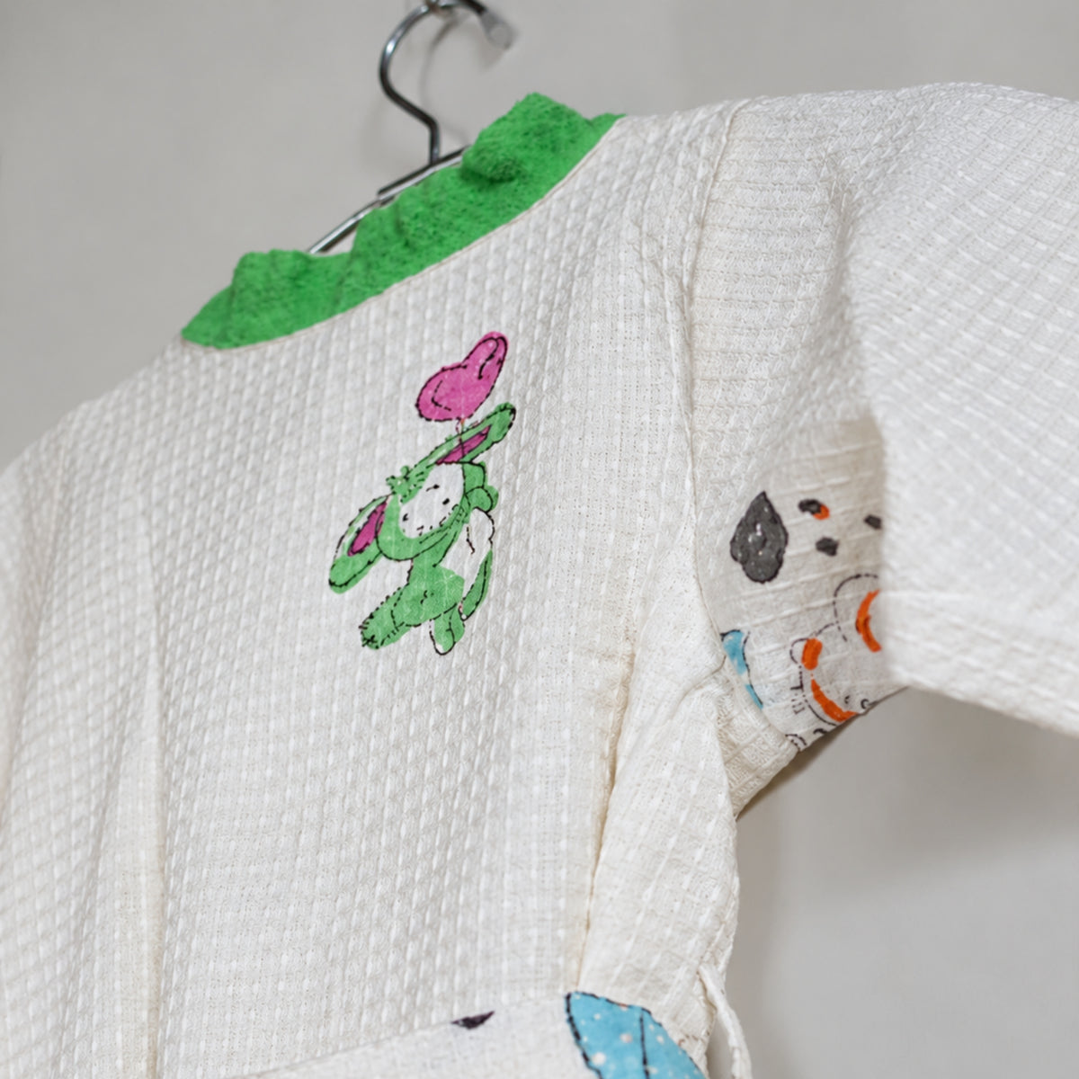 Cute Elephant Printed Cotton Waffle Bathrobe for Kids - image 15