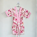 Kids Cotton Waffle Bathrobe – Pink Elephant Printed Bathrobe for Kids - image 6