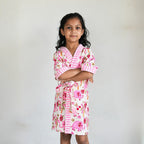 Kids Cotton Waffle Bathrobe – Pink Elephant Printed Bathrobe for Kids - image 7
