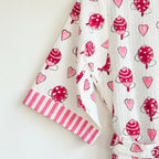 Kids Cotton Waffle Bathrobe – Pink Hearts & Lollipop Print | Pink Lemon - image 34