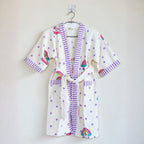 Rainbow & Purple Star Printed Cotton Waffle Bathrobe for Kids - image 16
