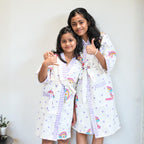 Rainbow & Purple Star Printed Cotton Waffle Bathrobe for Kids - image 18