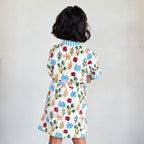 Kids Cotton Waffle Bathrobe – Hand Block Printed Sea Life Bathrobe with Blue Stripes - image 5