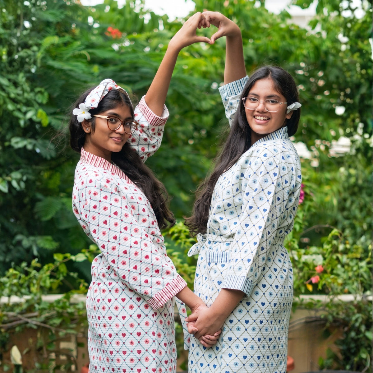 Blue Heart Print Bathrobe for Teenagers – Teen & Tall by Pink Lemon - image 51