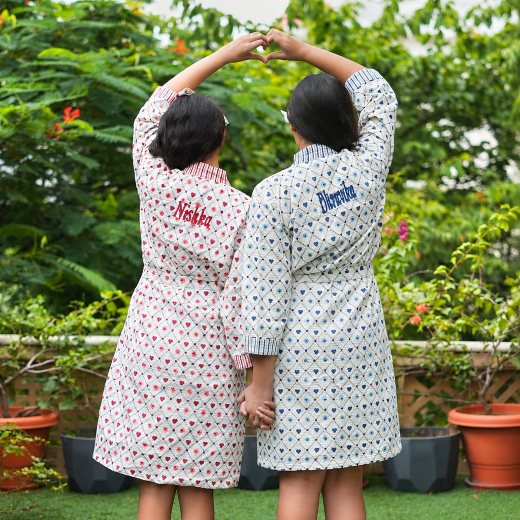 Pink Heart Print Bathrobe for Teenagers – Teen & Tall by Pink Lemon - image 58