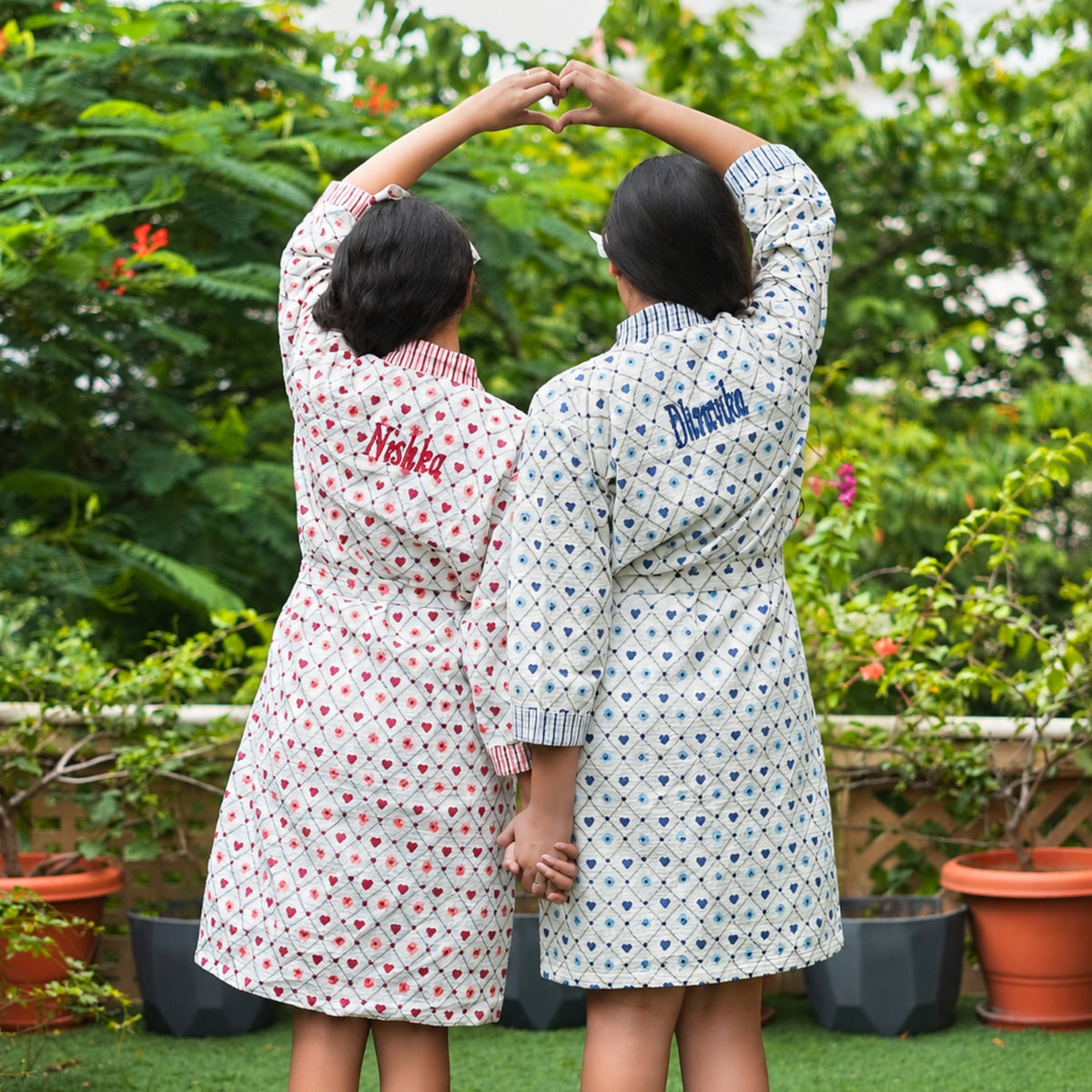 Pink Heart Print Bathrobe for Teenagers – Teen & Tall by Pink Lemon - image 58